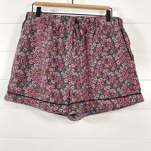 Lost + Wonder Womens Floral Drawstring Shorts sz L Pink Elastic Waist Boho Comfy